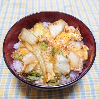 フライパンで☆白菜の卵とじ丼